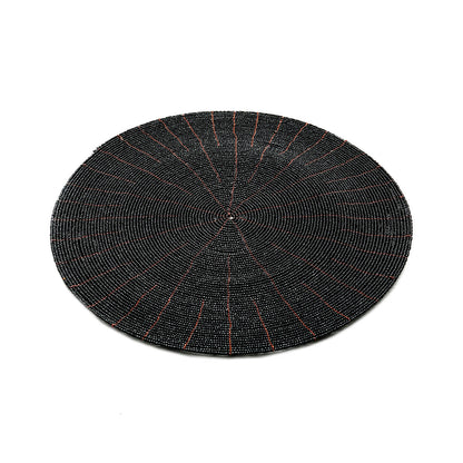 Kralen Placemat - BAZAR BIZAR - Ø 30cm - zwart