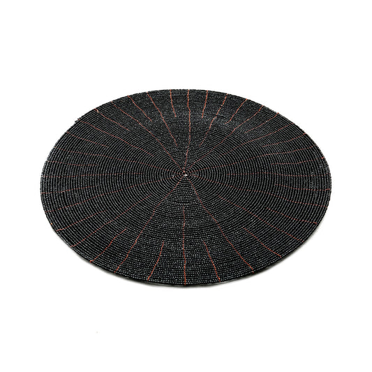 Kralen Placemat - BAZAR BIZAR - Ø 30cm - zwart