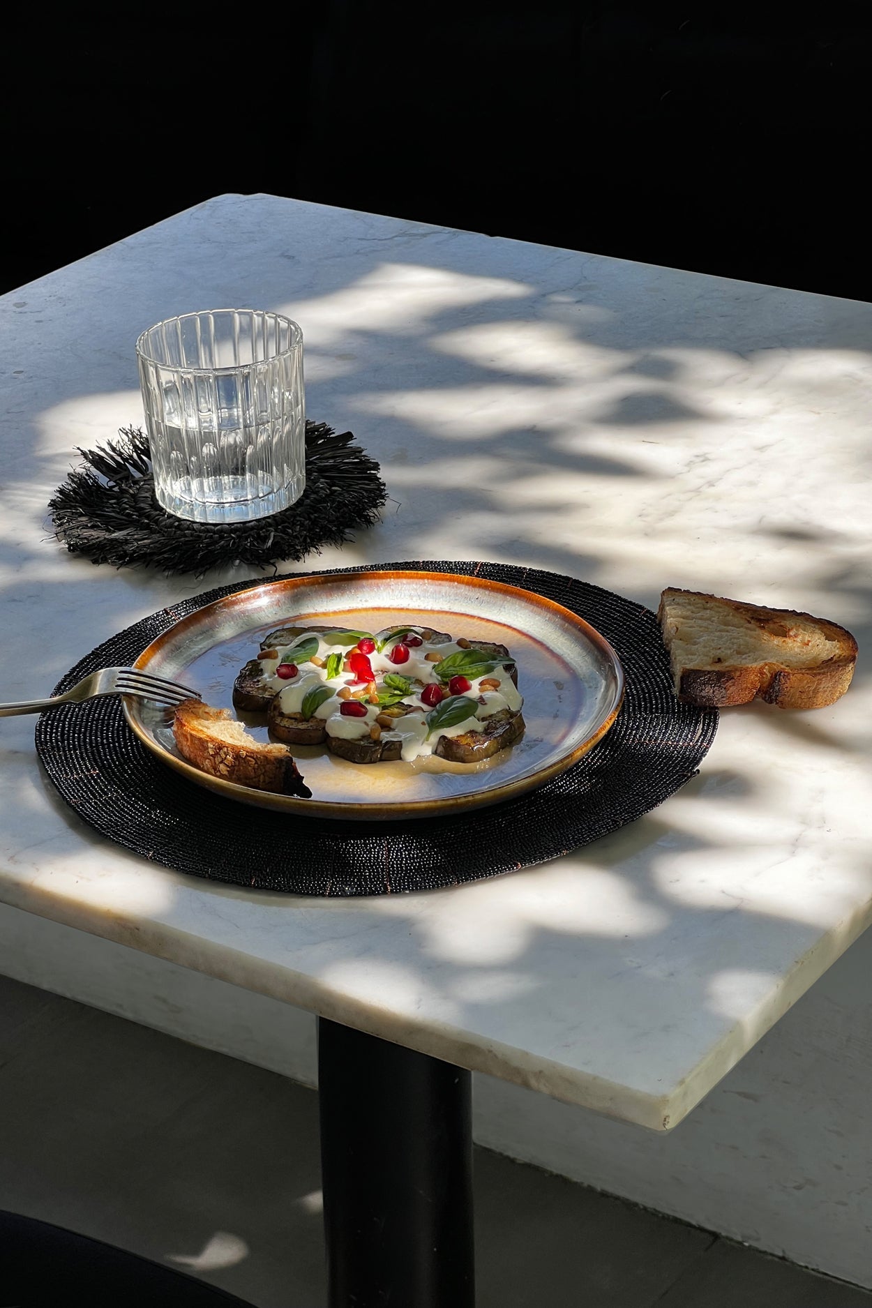 Kralen Placemat - BAZAR BIZAR - Ø 30cm - zwart