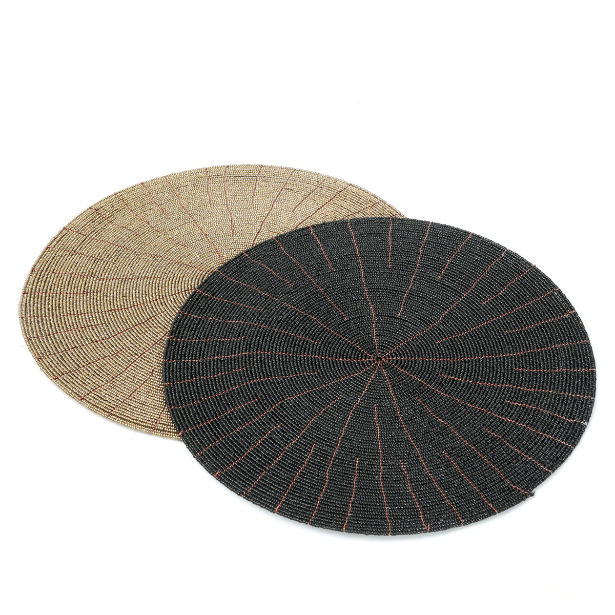Kralen Placemat - BAZAR BIZAR - Ø 30cm - zwart