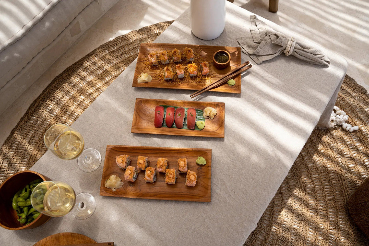 Sushi serveerplaat – BAZAR BIZAR De Teakwortel Sushi Plaat – naturel – S