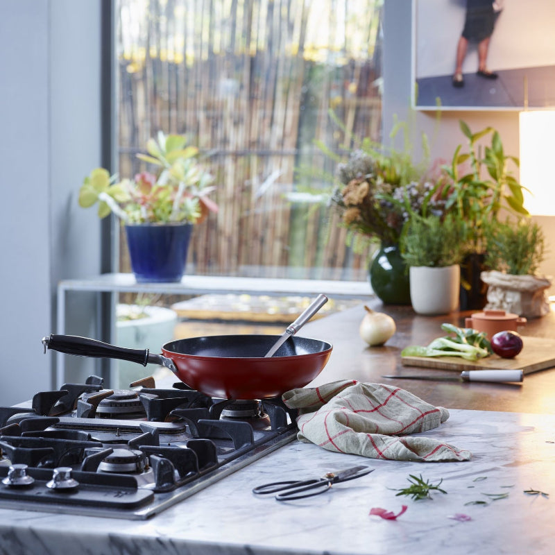 Wokpan  – SAMBONET Vintage Spadella – geel – Ø 28 cm – Vintage design & professionele warmteverdeling